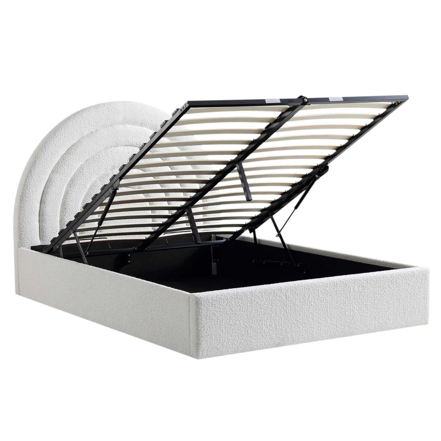 Archer White Boucle Ottoman Storage Bed 7 Archer White Boucle Ottoman Storage Bed - Image 5