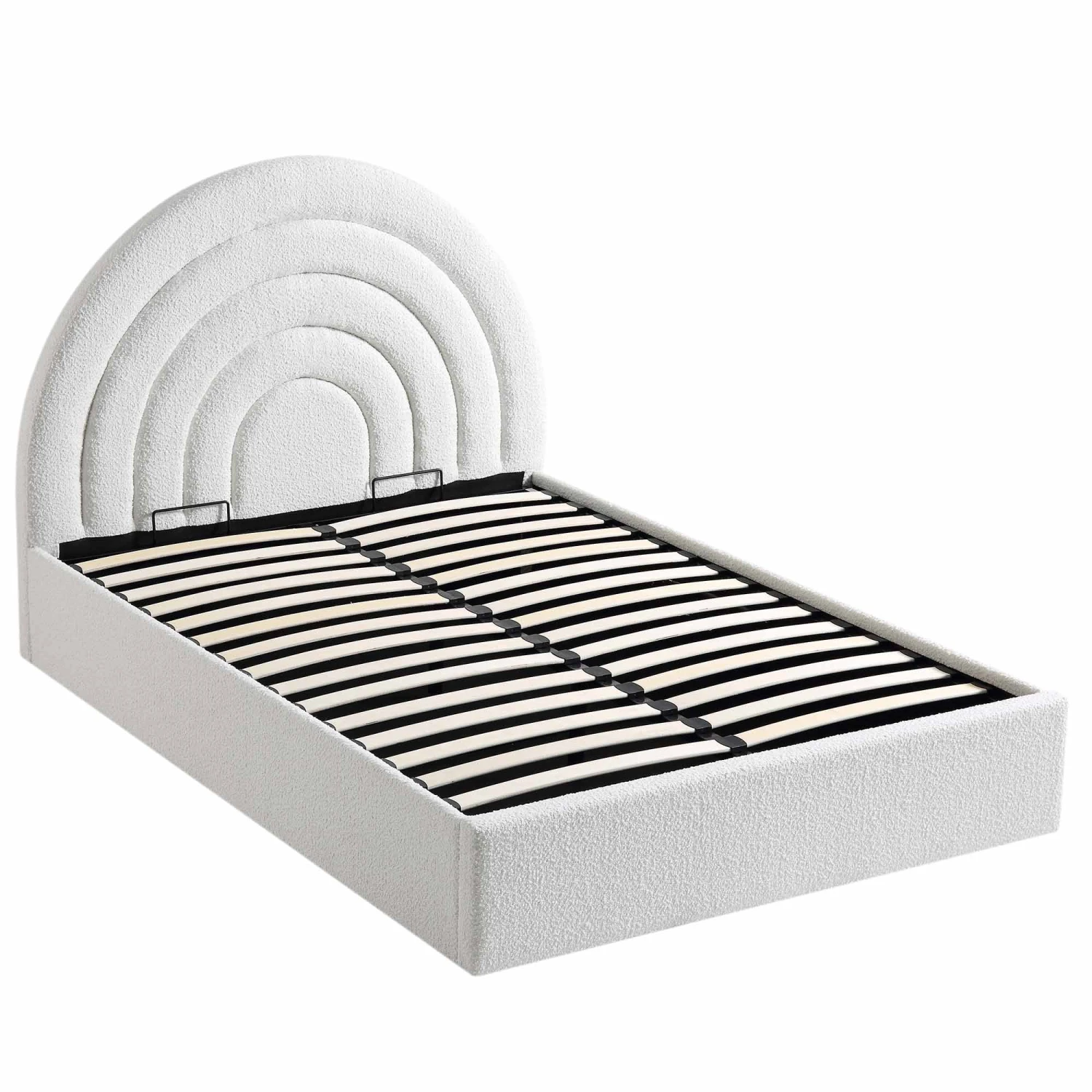 Archer White Boucle Ottoman Storage Bed 8 Archer White Boucle Ottoman Storage Bed - Image 6