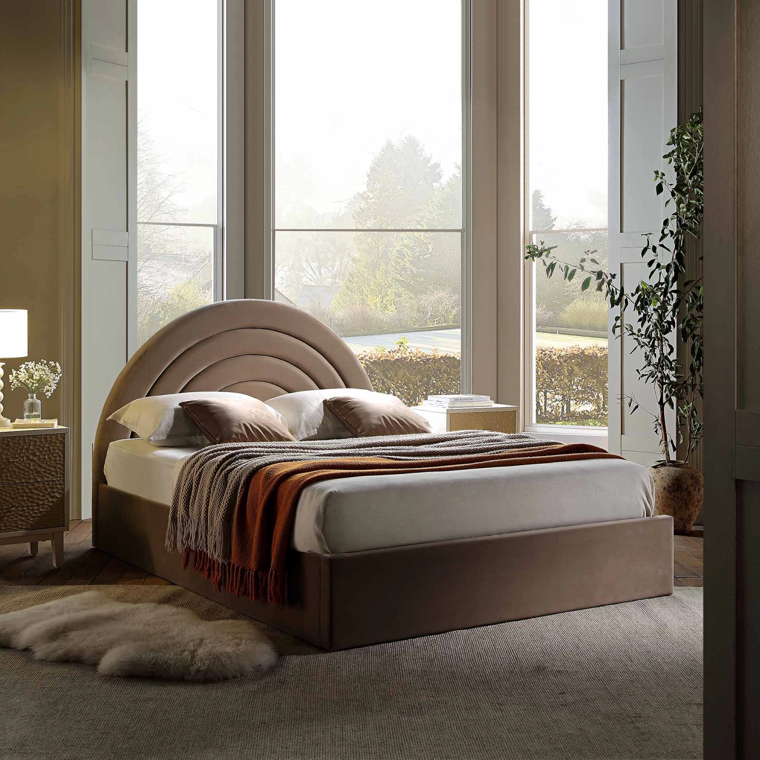 Archer Mink Velvet Ottoman Storage Bed 4 Archer Mink Velvet Ottoman Storage Bed - Image 2