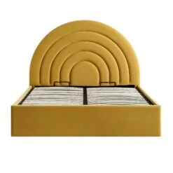Archer Mustard Yellow Velvet Ottoman Storage Bed 18 Archer Mustard Yellow Velvet Ottoman Storage Bed -FINZ Furniture Shop JAH 09 MUSTVEL WB2