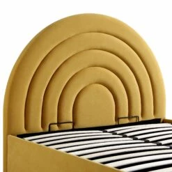 Archer Mustard Yellow Velvet Ottoman Storage Bed 24 Archer Mustard Yellow Velvet Ottoman Storage Bed -FINZ Furniture Shop JAH 09 MUSTVEL detail1