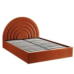 Archer Rust Velvet Ottoman Storage Bed 21 Archer Rust Velvet Ottoman Storage Bed -FINZ Furniture Shop JAH 09 RUSTVEL WB1