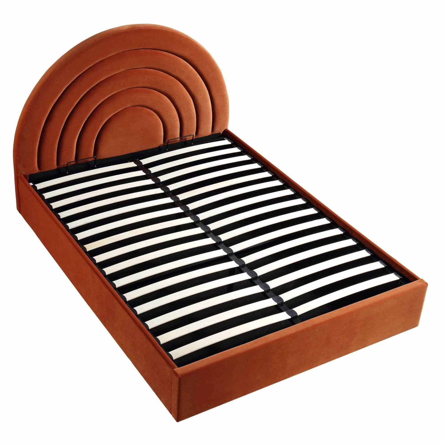 Archer Rust Velvet Ottoman Storage Bed 10 Archer Rust Velvet Ottoman Storage Bed - Image 8