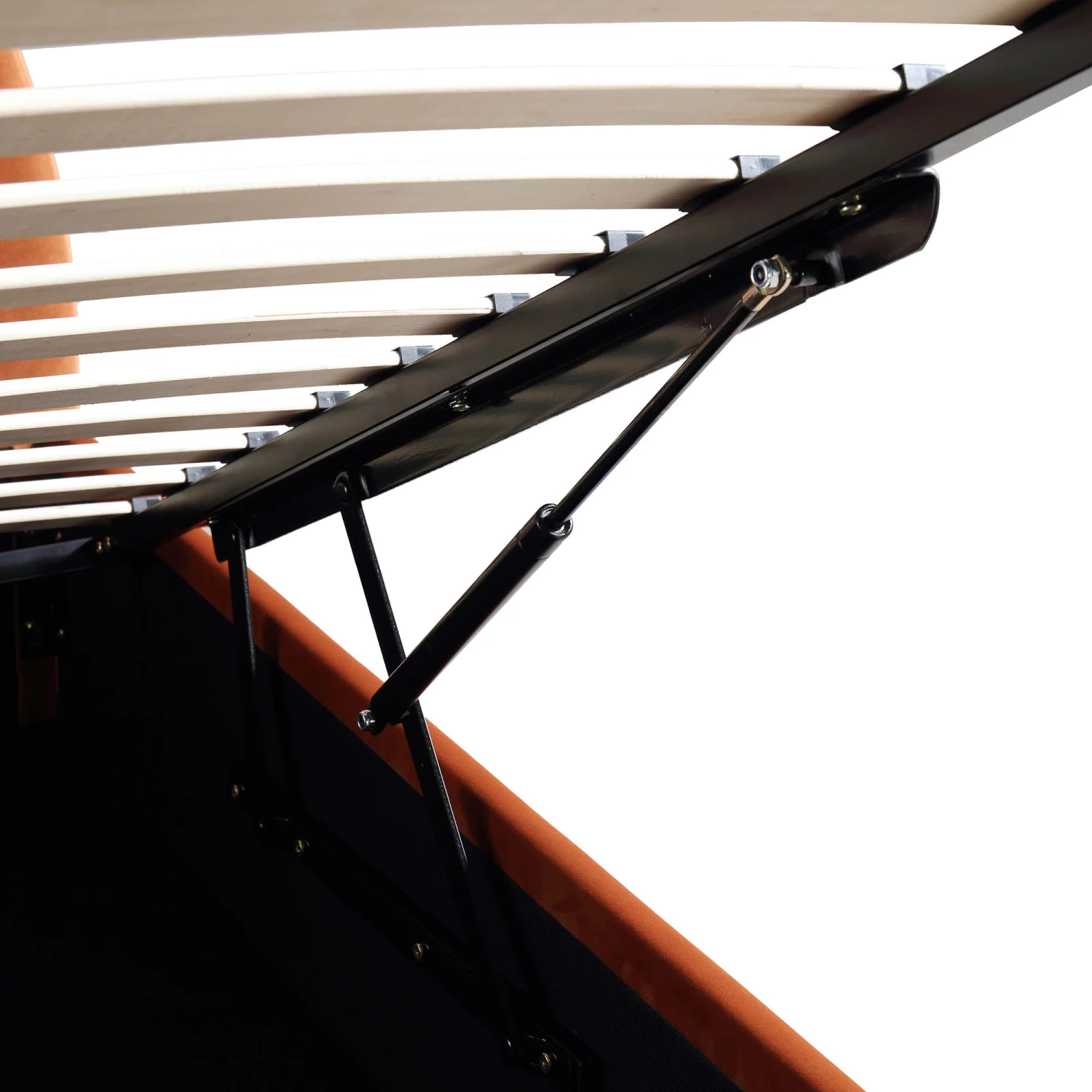 Archer Rust Velvet Ottoman Storage Bed 14 Archer Rust Velvet Ottoman Storage Bed - Image 12