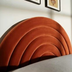 Archer Rust Velvet Ottoman Storage Bed 29 Archer Rust Velvet Ottoman Storage Bed -FINZ Furniture Shop JAH 09 RUSTVEL scene3