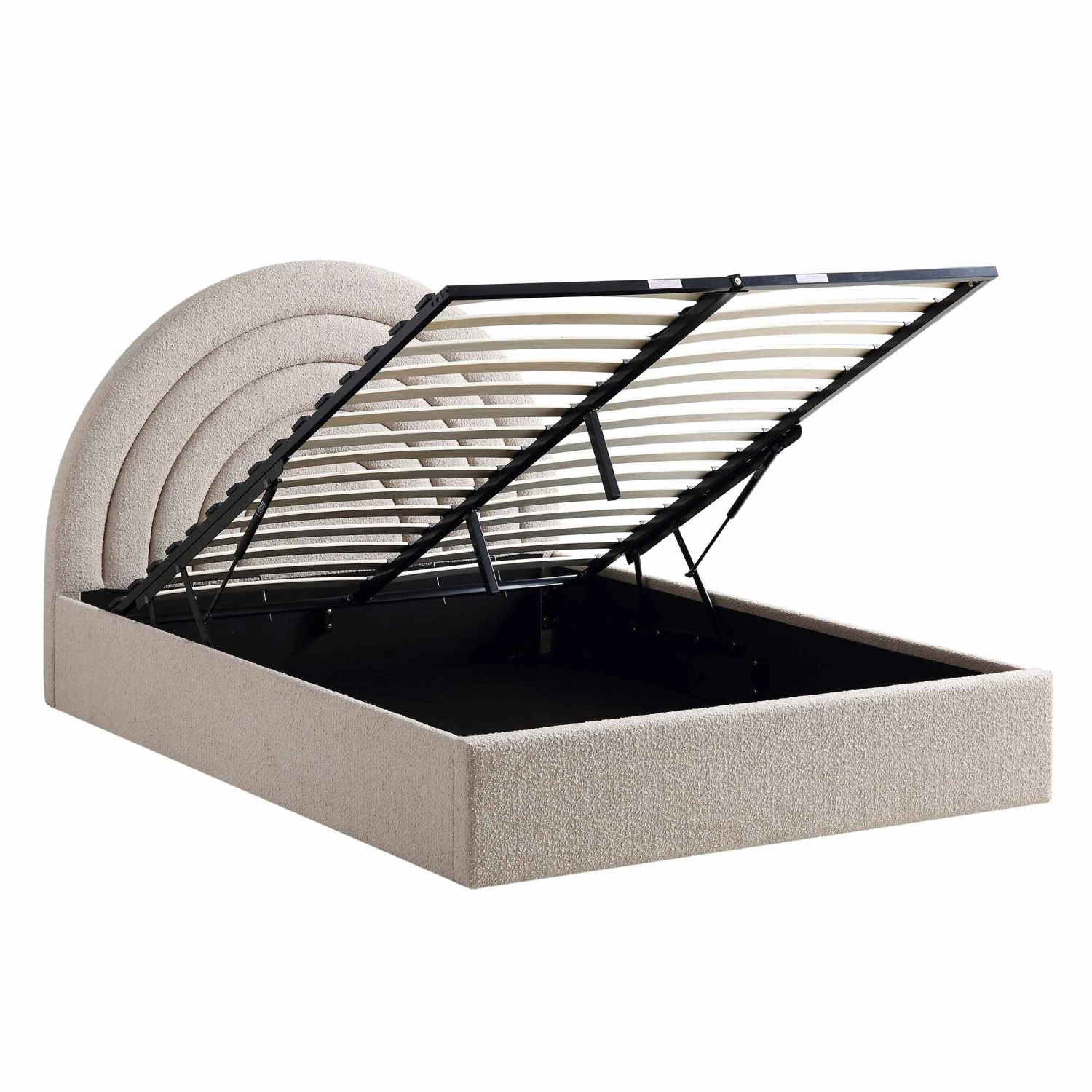 Archer Taupe Boucle Ottoman Storage Bed 7 Archer Taupe Boucle Ottoman Storage Bed - Image 5