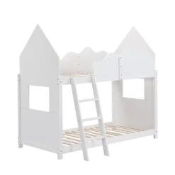 Newton White Solid Wood Kid's Treehouse Bunk Bed 17 Newton White Solid Wood Kid's Treehouse Bunk Bed -FINZ Furniture Shop JIN 019 WHITE 3