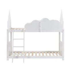 Newton White Solid Wood Kid's Treehouse Bunk Bed 18 Newton White Solid Wood Kid's Treehouse Bunk Bed -FINZ Furniture Shop JIN 019 WHITE 4