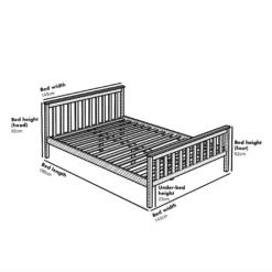 Marta Solid Wooden Shaker Style Double Bed In Blue And Oak 13 Marta Solid Wooden Shaker Style Double Bed In Blue And Oak -FINZ Furniture Shop JIN 06 D