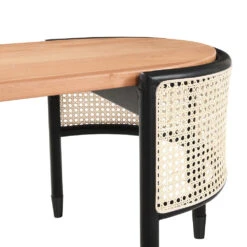 Jeanne Cane Rattan Solid Wood Oval Coffee Table -FINZ Furniture Shop Jeanne 6