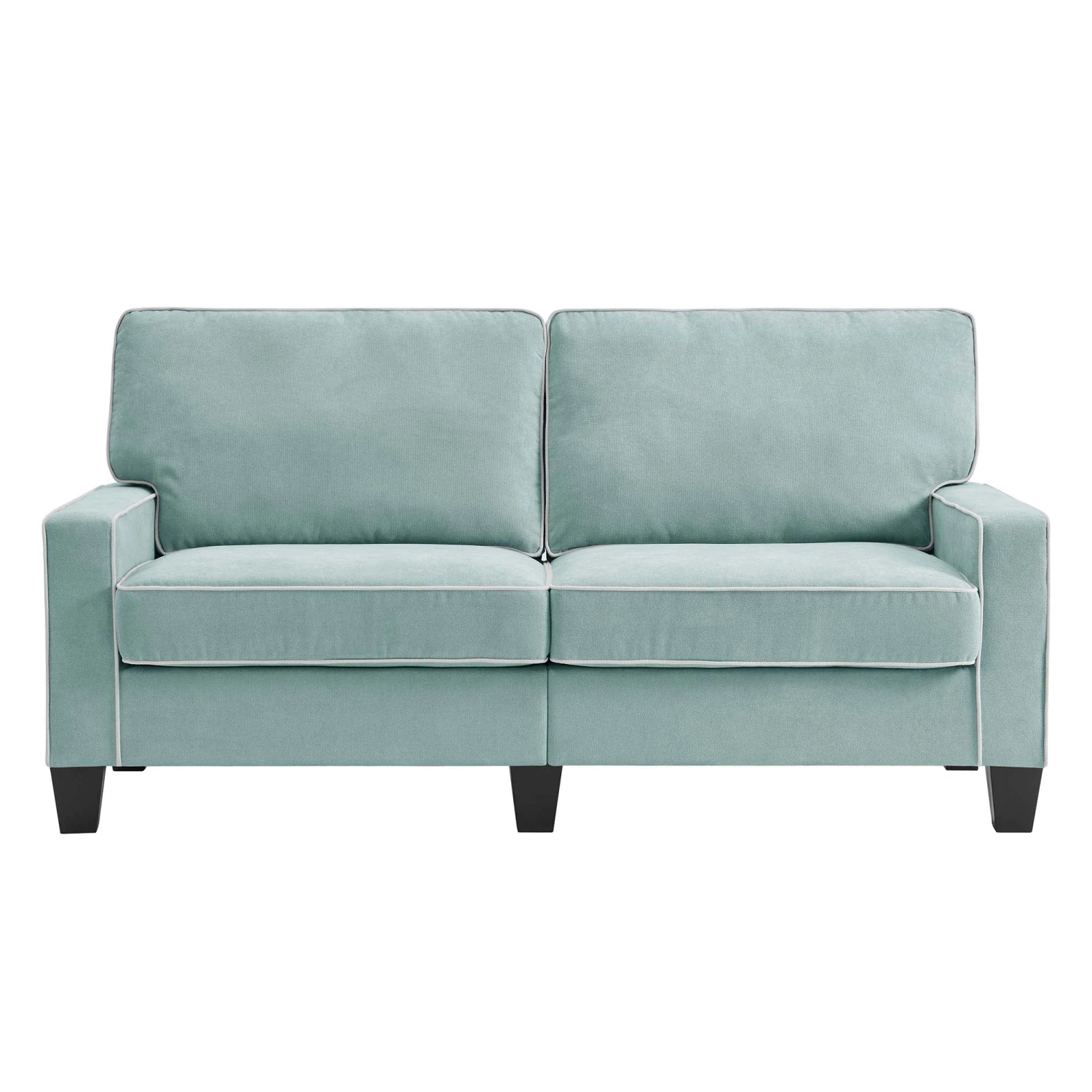 Sherbrook Large 2-Seater Mint Brushed Fabric Sofa With Contrasting Piping 5 Sherbrook Large 2-Seater Mint Brushed Fabric Sofa With Contrasting Piping - Image 3