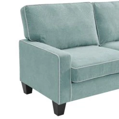 Sherbrook Large 2-Seater Mint Brushed Fabric Sofa With Contrasting Piping 16 Sherbrook Large 2-Seater Mint Brushed Fabric Sofa With Contrasting Piping -FINZ Furniture Shop LVSF 02 MINT 3ST detail1