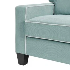 Sherbrook Large 2-Seater Mint Brushed Fabric Sofa With Contrasting Piping 17 Sherbrook Large 2-Seater Mint Brushed Fabric Sofa With Contrasting Piping -FINZ Furniture Shop LVSF 02 MINT 3ST detail2