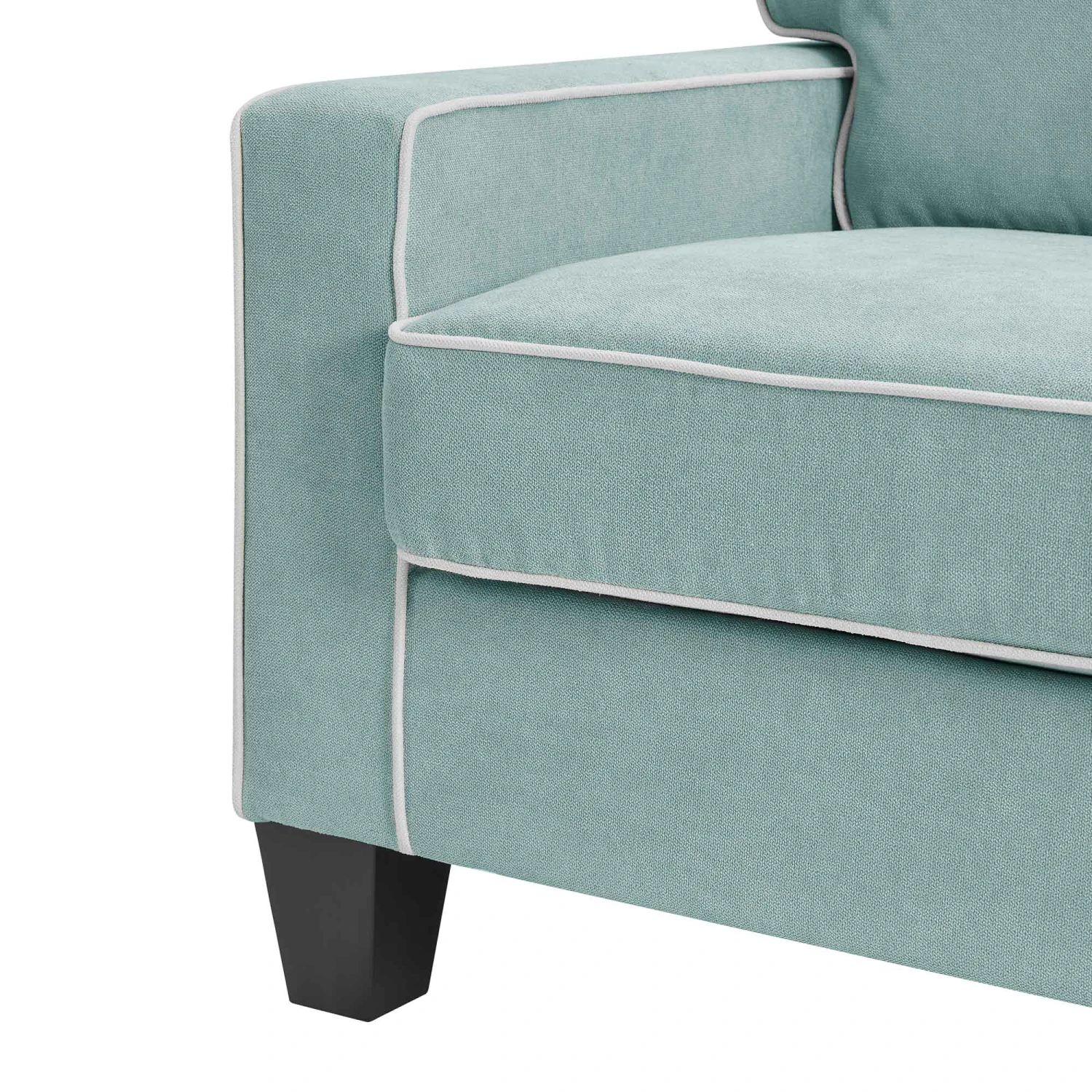 Sherbrook Large 2-Seater Mint Brushed Fabric Sofa With Contrasting Piping 10 Sherbrook Large 2-Seater Mint Brushed Fabric Sofa With Contrasting Piping - Image 8