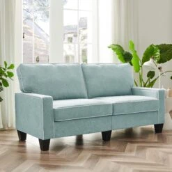Sherbrook Large 2-Seater Mint Brushed Fabric Sofa With Contrasting Piping 11 Sherbrook Large 2-Seater Mint Brushed Fabric Sofa With Contrasting Piping -FINZ Furniture Shop LVSF 02 MINT 3ST scene1