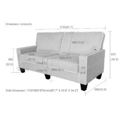 Sherbrook Large 2-Seater Mint Brushed Fabric Sofa With Contrasting Piping 15 Sherbrook Large 2-Seater Mint Brushed Fabric Sofa With Contrasting Piping -FINZ Furniture Shop LVSF 02 newversion dimensionraw 01fdc106 7502 4a49 8e12 eb53bfb1dddb