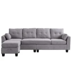 Brunswick Large 4-Seater Storage Chaise Sofa In Light Grey 20 Brunswick Large 4-Seater Storage Chaise Sofa In Light Grey -FINZ Furniture Shop LVSF 03 LIGHTGREY WB1