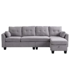 Brunswick Large 4-Seater Storage Chaise Sofa In Light Grey 21 Brunswick Large 4-Seater Storage Chaise Sofa In Light Grey -FINZ Furniture Shop LVSF 03 LIGHTGREY WB2