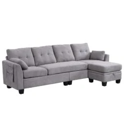 Brunswick Large 4-Seater Storage Chaise Sofa In Light Grey 27 Brunswick Large 4-Seater Storage Chaise Sofa In Light Grey -FINZ Furniture Shop LVSF 03 LIGHTGREY WB5