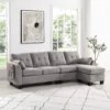 Brunswick Large 4-Seater Storage Chaise Sofa In Light Grey -FINZ Furniture Shop LVSF 03 LIGHTGREY main