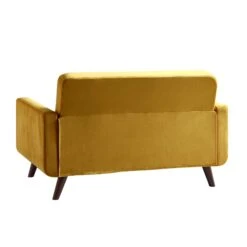 Clarence 2-Seater Sofa In Mustard Yellow Velvet -FINZ Furniture Shop LVSF 06 MUSTARDVEL 2ST WB5