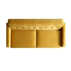 Clarence 3-Seater Sofa In Mustard Yellow Velvet -FINZ Furniture Shop LVSF 06 MUSTARDVEL 3ST WB3