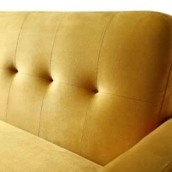 Clarence 3-Seater Sofa In Mustard Yellow Velvet -FINZ Furniture Shop LVSF 06 MUSTARDVEL 3ST detail2