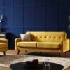 Clarence 3-Seater Sofa In Mustard Yellow Velvet 2 Clarence 3-Seater Sofa In Mustard Yellow Velvet -FINZ Furniture Shop LVSF 06 MUSTARDVEL 3ST scene1