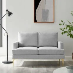 Haven Grey Fabric 2-Seater Sofa 18 Haven Grey Fabric 2-Seater Sofa -FINZ Furniture Shop LVSF 169 LGREYFAB 2ST main