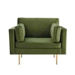 Pelham Moss Green Velvet Fabric Armchair 12 Pelham Moss Green Velvet Fabric Armchair -FINZ Furniture Shop LVSF 386 GREENVEL 1ST WB1