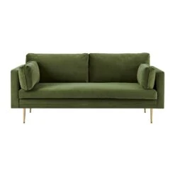 Pelham Moss Green Velvet Fabric Sofa 20 Pelham Moss Green Velvet Fabric Sofa -FINZ Furniture Shop LVSF 386 GREENVEL 3ST 2