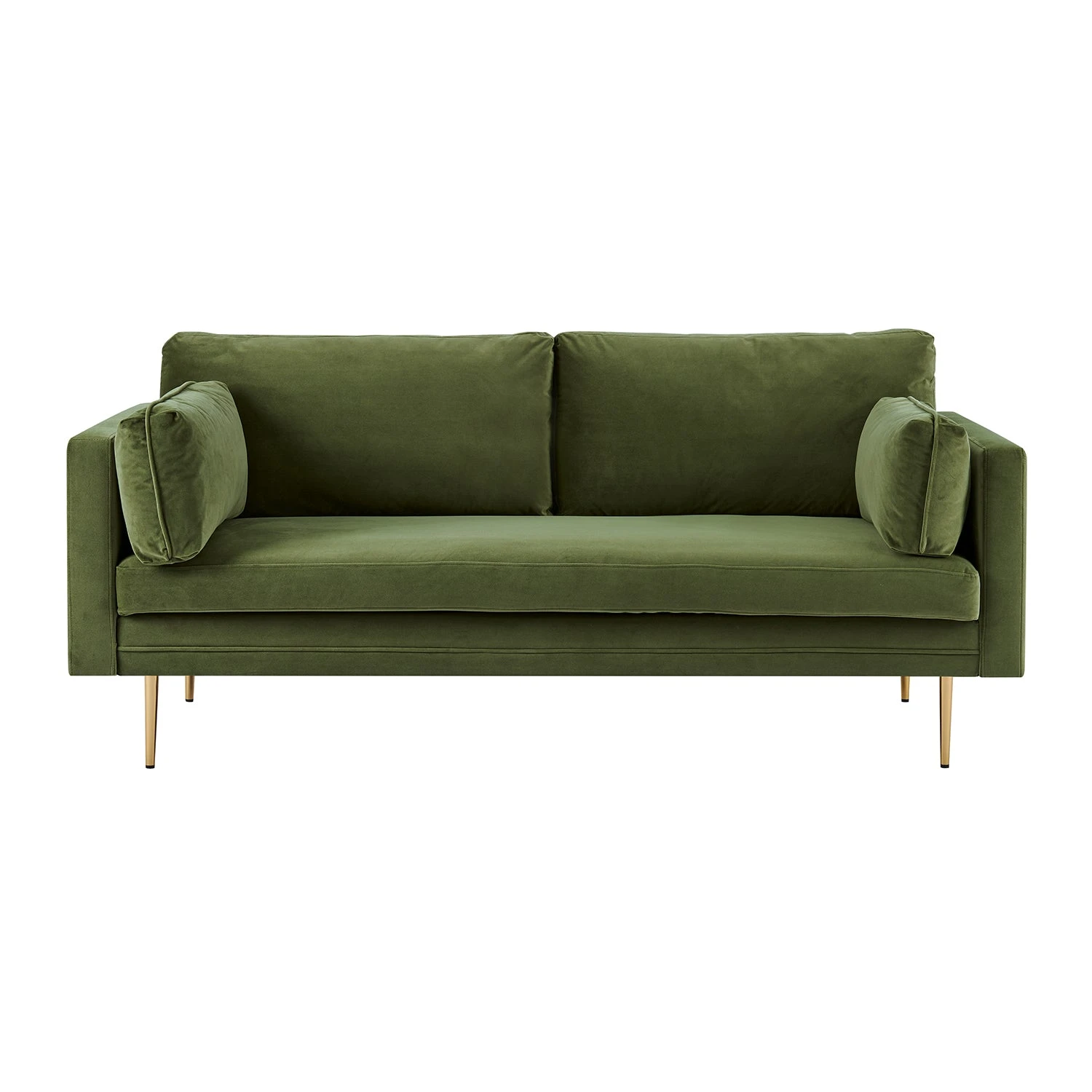 Pelham Moss Green Velvet Fabric Sofa 6 Pelham Moss Green Velvet Fabric Sofa - Image 4