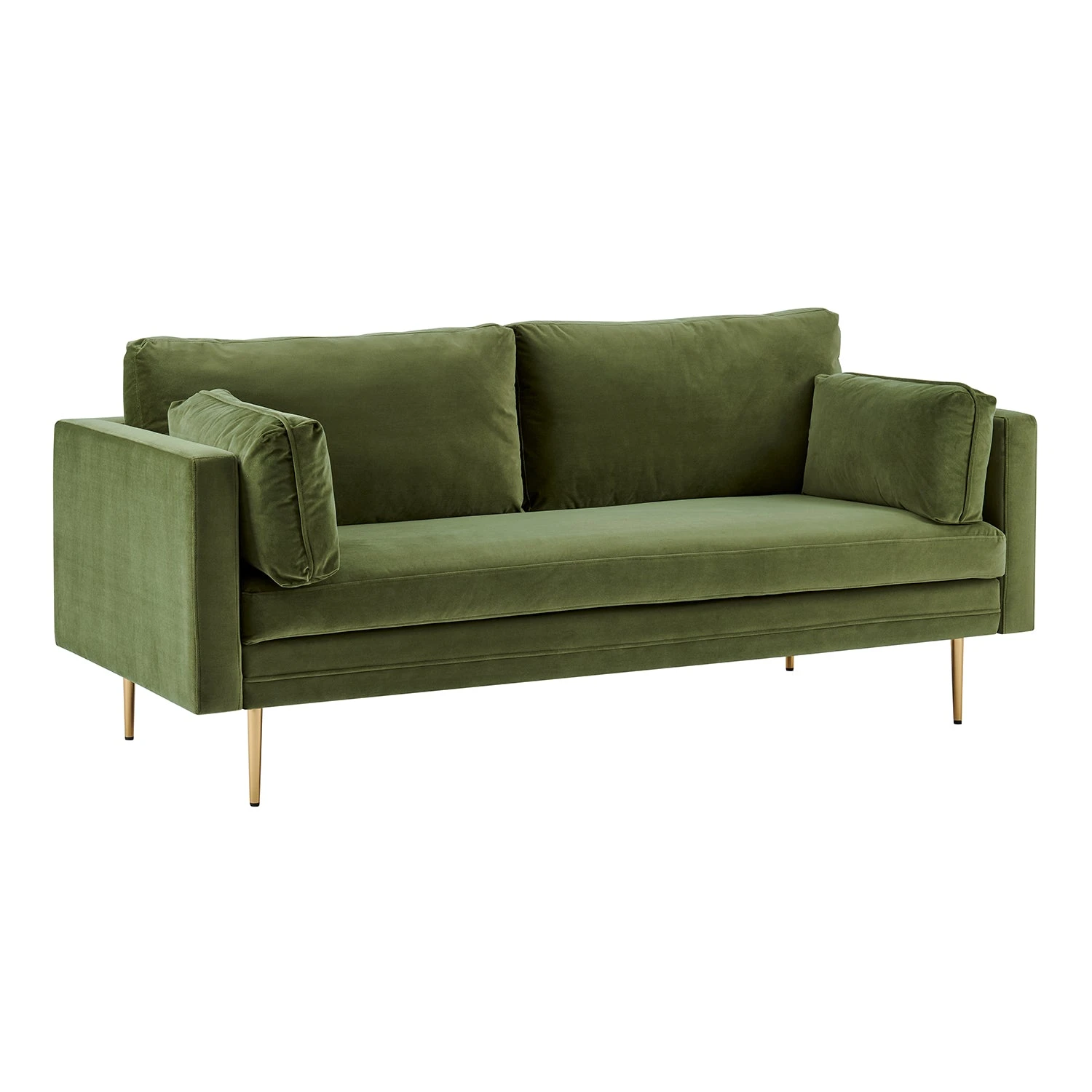 Pelham Moss Green Velvet Fabric Sofa 5 Pelham Moss Green Velvet Fabric Sofa - Image 3
