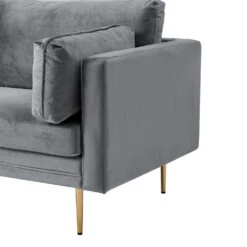 Pelham Grey Velvet Fabric Armchair 15 Pelham Grey Velvet Fabric Armchair -FINZ Furniture Shop LVSF 386 GREYVEL 1ST detail1
