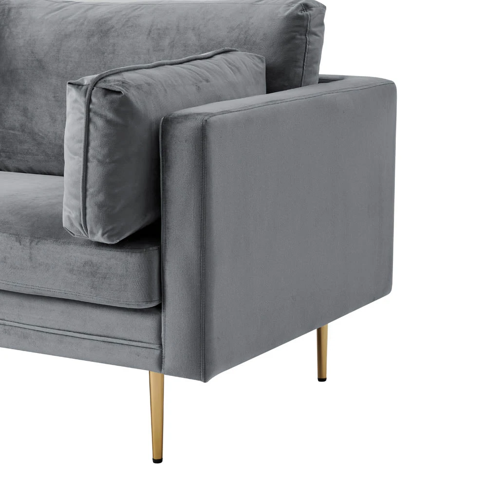 Pelham Grey Velvet Fabric Armchair 9 Pelham Grey Velvet Fabric Armchair - Image 7