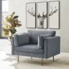 Pelham Grey Velvet Fabric Armchair -FINZ Furniture Shop LVSF 386 GREYVEL 1ST main