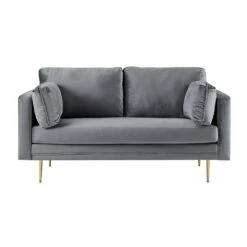 Pelham Grey Velvet Fabric Sofa -FINZ Furniture Shop LVSF 386 GREYVEL 2ST 2