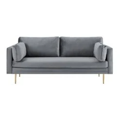 Pelham Grey Velvet Fabric Sofa -FINZ Furniture Shop LVSF 386 GREYVEL 3ST 2