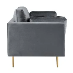 Pelham Grey Velvet Fabric Sofa -FINZ Furniture Shop LVSF 386 GREYVEL deatil1