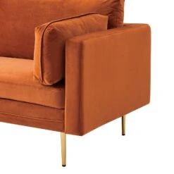 Pelham Orange Velvet Fabric Sofa -FINZ Furniture Shop LVSF 386 ORANGEVEL 3ST detail2