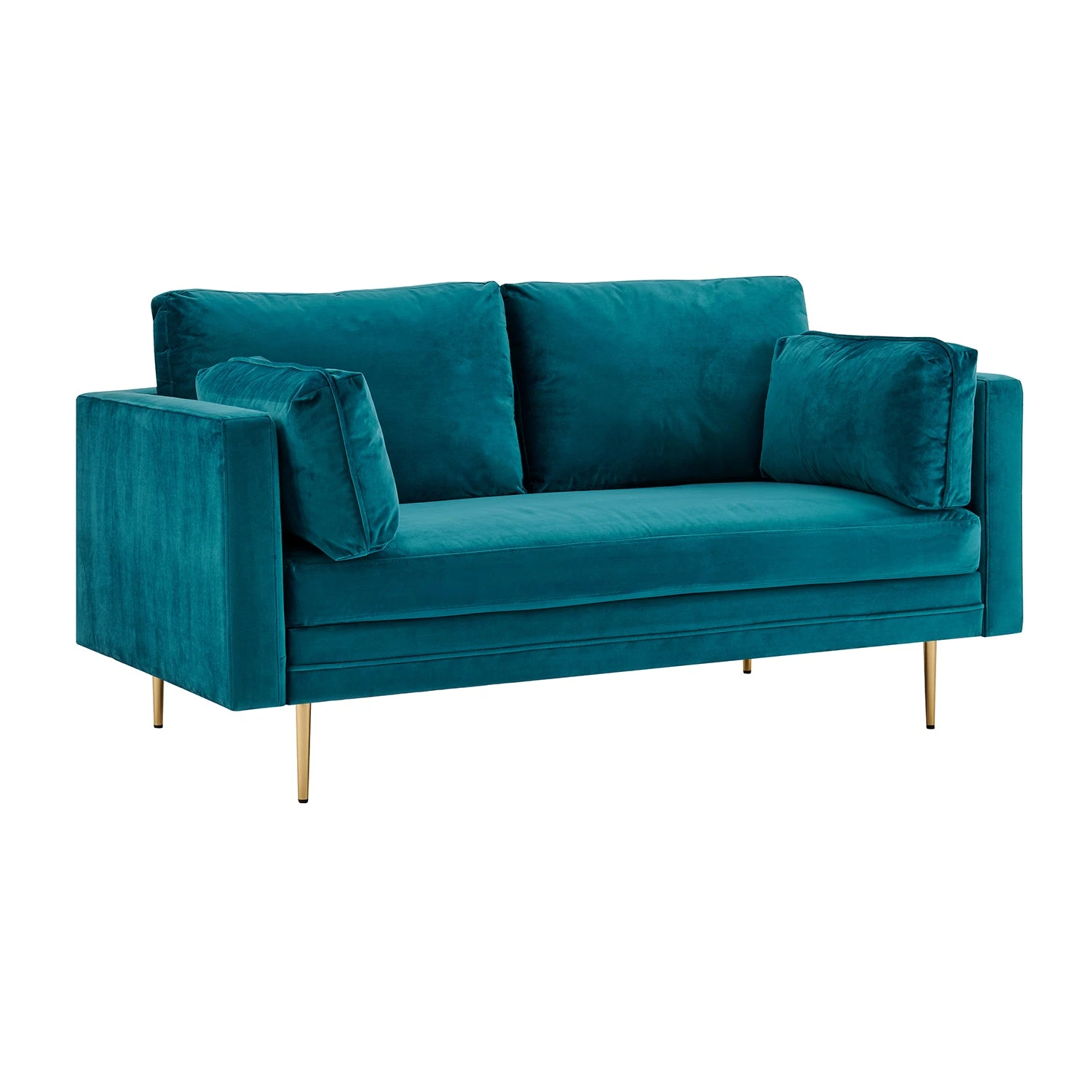 Pelham Teal Blue Velvet Fabric Sofa 10 Pelham Teal Blue Velvet Fabric Sofa - Image 8