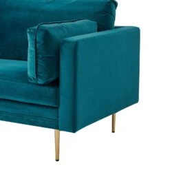 Pelham Teal Blue Velvet Fabric Sofa 26 Pelham Teal Blue Velvet Fabric Sofa -FINZ Furniture Shop LVSF 386 TEALVEL 3ST detail2