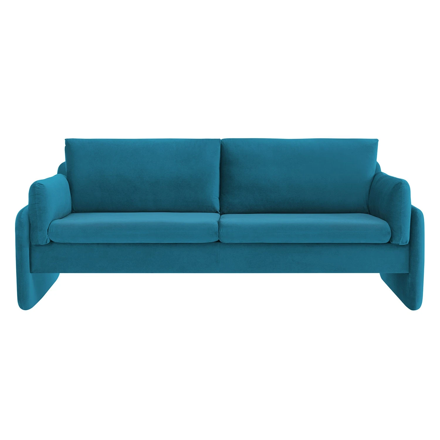 Clapham 3-Seater Sea Blue Velvet Fabric Sofa 6 Clapham 3-Seater Sea Blue Velvet Fabric Sofa - Image 4