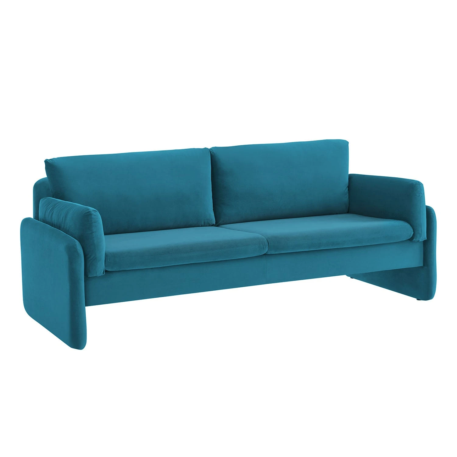 Clapham 3-Seater Sea Blue Velvet Fabric Sofa 7 Clapham 3-Seater Sea Blue Velvet Fabric Sofa - Image 5