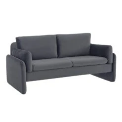 Clapham 2-Seater Grey Velvet Fabric Sofa 14 Clapham 2-Seater Grey Velvet Fabric Sofa -FINZ Furniture Shop LVSF 89 GREYVEL 2ST WB2