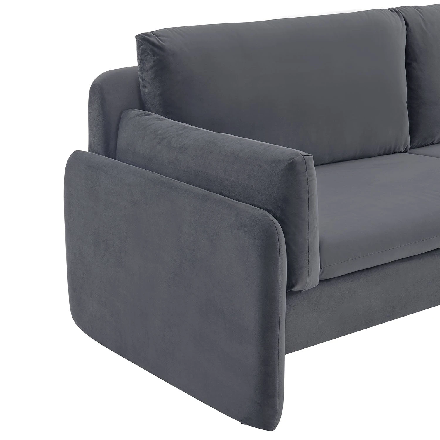 Clapham 2-Seater Grey Velvet Fabric Sofa 9 Clapham 2-Seater Grey Velvet Fabric Sofa - Image 7