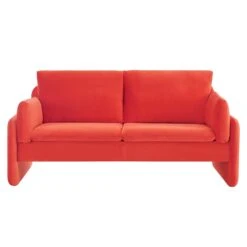 Clapham 2-Seater Flaming Orange Velvet Fabric Sofa 14 Clapham 2-Seater Flaming Orange Velvet Fabric Sofa -FINZ Furniture Shop LVSF 89 ORANGEVEL 2ST WB1