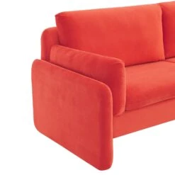 Clapham 2-Seater Flaming Orange Velvet Fabric Sofa 18 Clapham 2-Seater Flaming Orange Velvet Fabric Sofa -FINZ Furniture Shop LVSF 89 ORANGEVEL 2ST detail1
