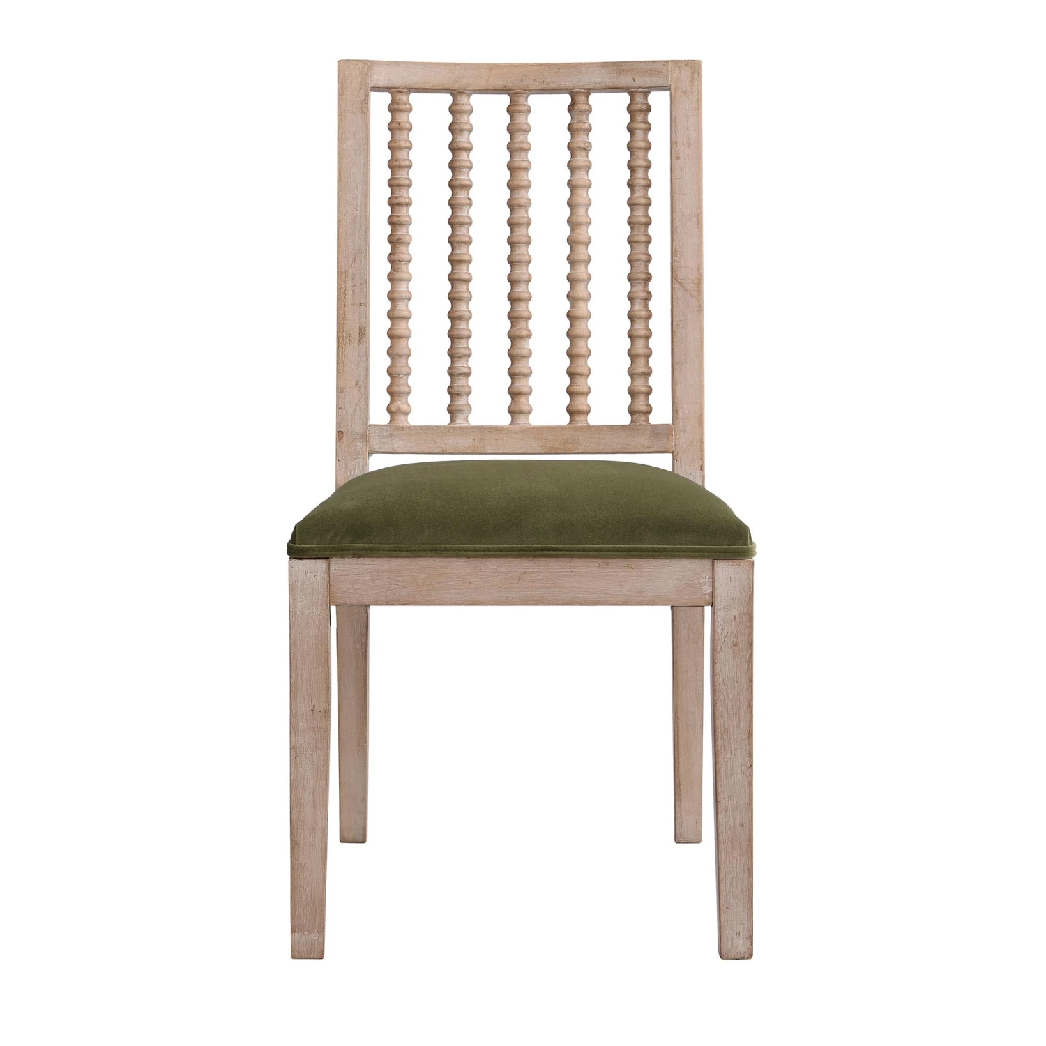 Hemingford Set Of 2 Moss Green Velvet Bobbin Spindle Dining Chair 4 Hemingford Set Of 2 Moss Green Velvet Bobbin Spindle Dining Chair - Image 3