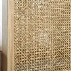 Pienza Cane Sofa Bed, Beige Woven Fabric With Natural Frame -FINZ Furniture Shop LWSF 760 BEIGEFAB NAT detail3